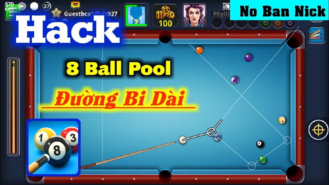 hack 8 ball pool đường kẻ dài